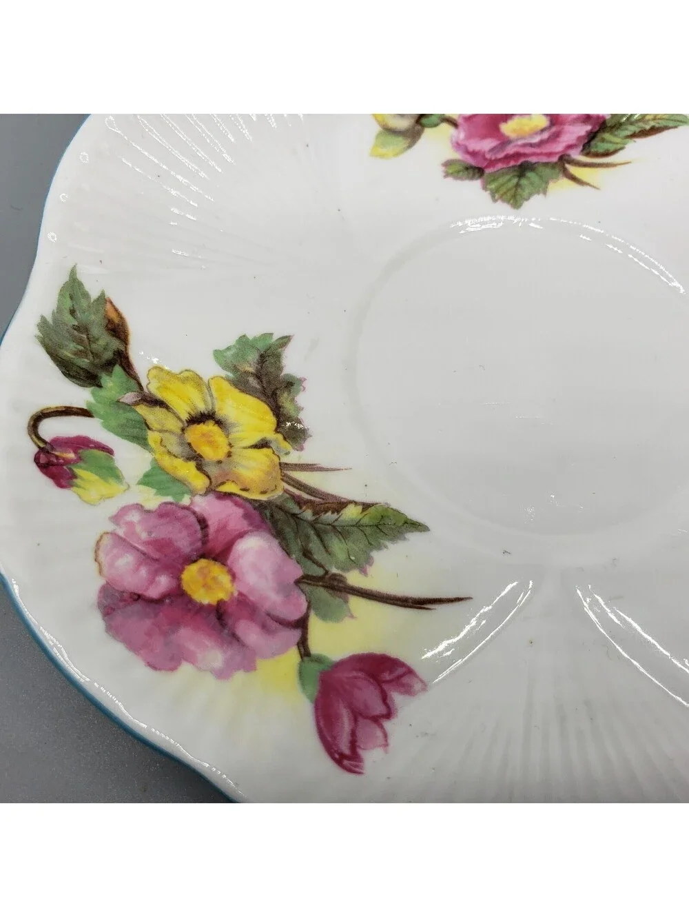 Vintage Shelley Teacup and Saucer Begonia Dainty Shape England LARGE